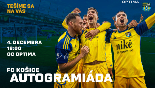 Autogramiáda hráčov FC Košice v OC Optima už vo štvrtok 4. decembra