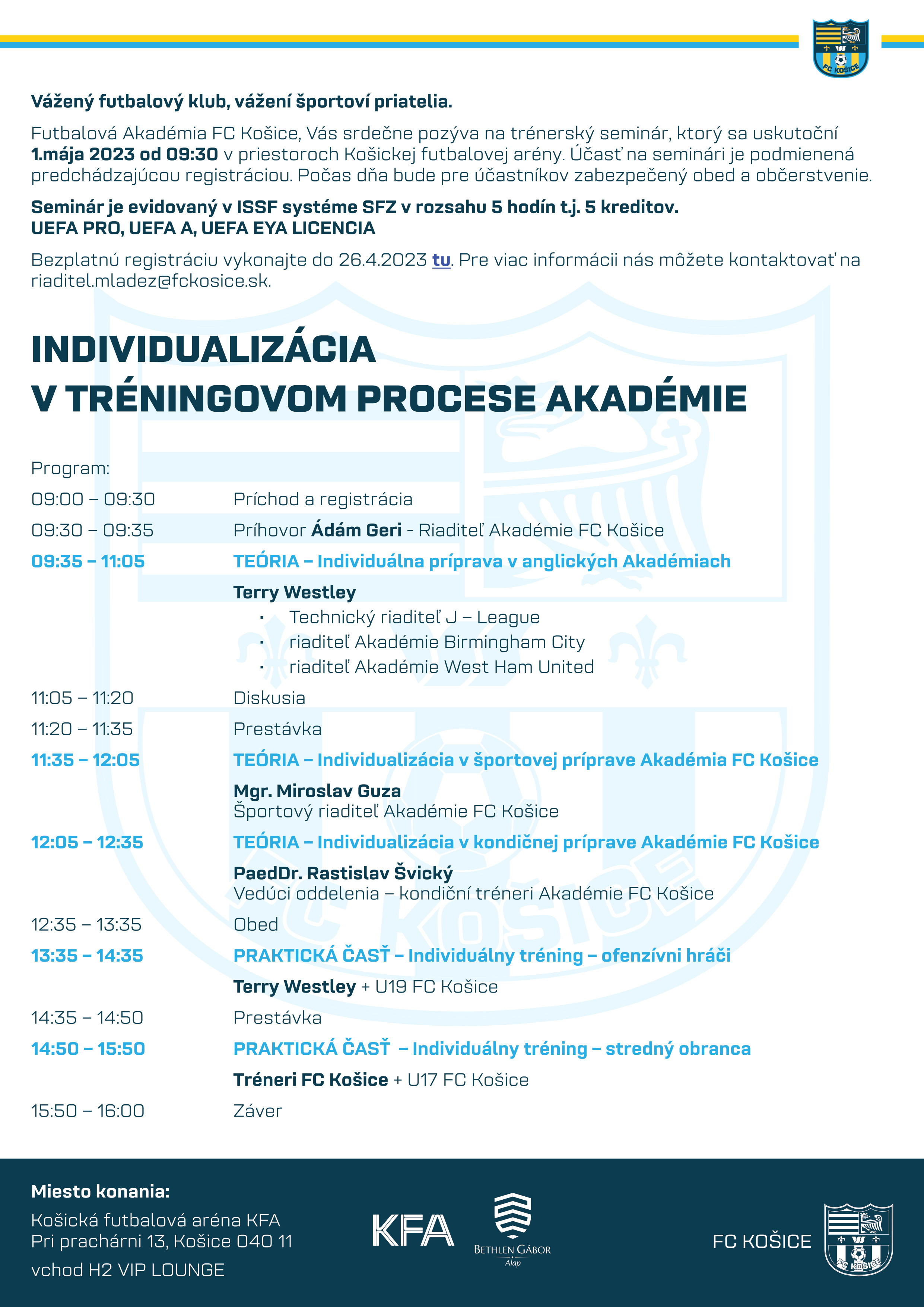 Trénerský seminár Akadémie FC Košice