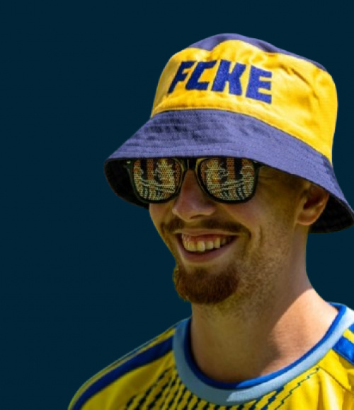Klobúk žlto-modrý FCKE 