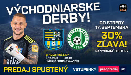 Vstupenky na derby už v predaji! First moment zľava do stredy